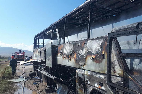 В Варденисе нет погибших и раненых в результате пожара в гражданском автобусе от удара азербайджанского БПЛА