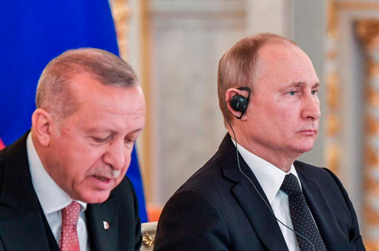 Russia’s president speaks with Erdogan, voices concern about participation of mercenaries in hostilities in Karabakh