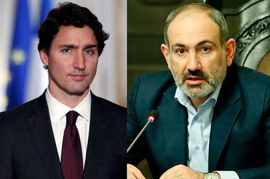 Armenia’s PM talks with Canada’s Trudeau, thanks for suspending military supplies to Turkey