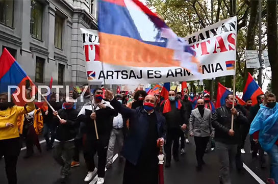 Spain: Pro-Armenian protesters decry Nagorno-Karabakh conflict at Madrid march (video)