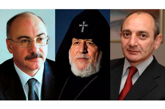 Католикос Всех Армян встретился с бывшими президентами Арцаха Аркадием Гукасяном и Бако Саакяном