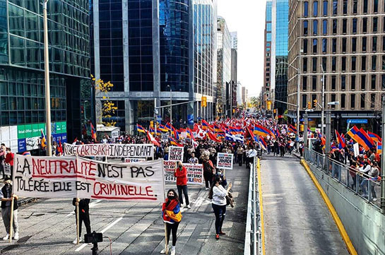 Pro-Armenia rally for 'justice and peace' held in Ottawa amid Nagorno Karabakh conflict (video)