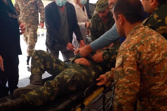 Azerbaijani side targets Armenia's southern border, the wounded are trasnported to medical establishments (video)