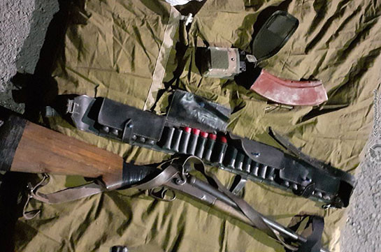 Ռազմական ոստիկանները «Շաքե» անցակետում զորամասի վարորդի մեքենայից հայտնաբերել են զենք-զինամթերք