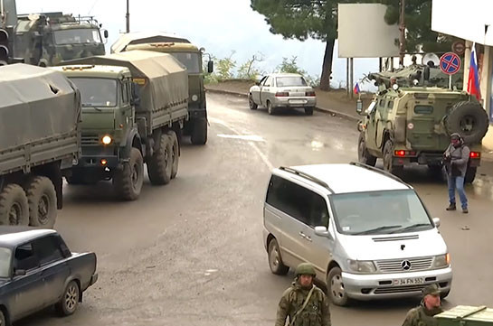 Российские военные контролируют безопасность Лачинского коридора (Видео)