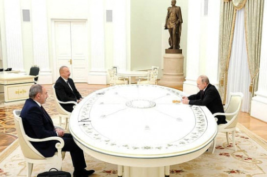 Первая после завершения войны в Карабахе личная встреча Пашиняна и Алиева проходит в Москве (Видео)