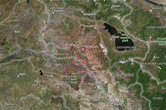 Երկրաշարժ՝ Հայաստանի տարածքում. Երևան քաղաքում զգացվել է 5-6 բալ ուժգնությամբ