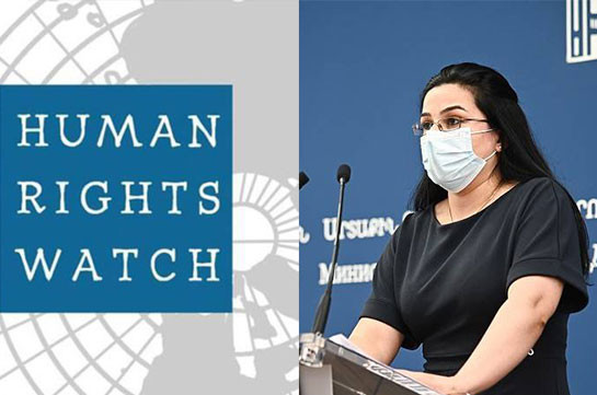 The Human Rights Watch report indicates high probability of large-scale enforced disappearances: Armenia MFA spokesperson