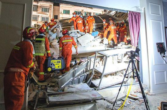 Hotel collapse in China's Suzhou kills 17, injures five