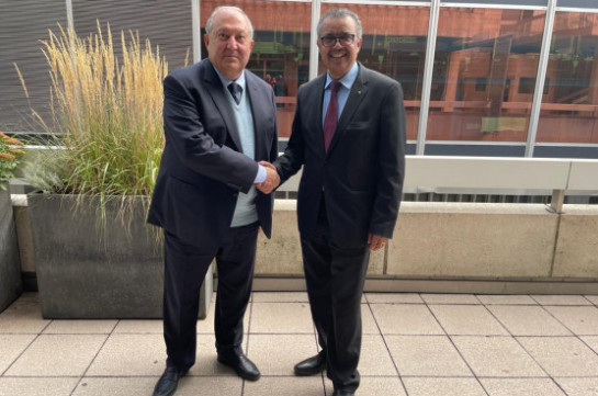 Պատվաստումը համավարակի դեմ պայքարի հիմնական միջոցն է. նախագահ Արմեն Սարգսյանը հանդիպել է ԱՀԿ գլխավոր տնօրեն Թեդրոս Ադհանոմ Գեբրեյեսուսի հետ