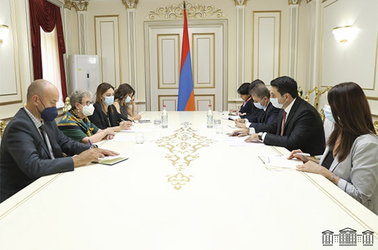 Ален Симонян и глава делегации ЕС в Армении коснулись нынешнего этапа урегулирования нагорно-карабахского конфликта