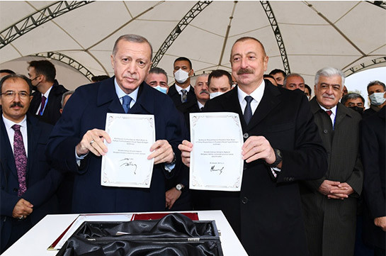 Алиев и Эрдоган заложили фундамент автодороги в рамках так называемого «Зангезурского коридора»