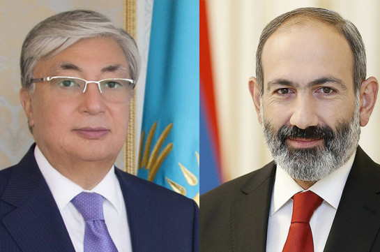 Пашинян и Токаев обсудили процесс вывода из Казахстана миротворческого контингента ОДКБ