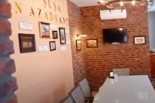 Азербайджанцы устроили кафе на территории церкви Канач жам в Шуши (Видео)