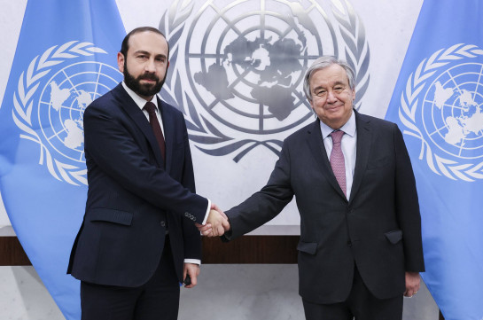 Арарат Мирзоян на встрече с генсеком ООН подчеркнул необходимость реагирования международного сообщества на ситуацию в Арцахе