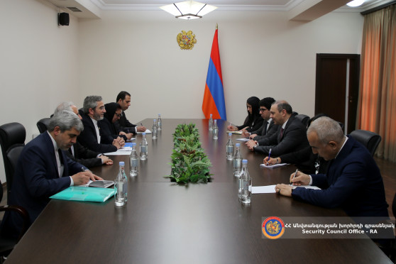 Armen Grigoryan mempresentasikan situasi perbatasan Armenia-Azerbaijan kepada Wakil Menteri Luar Negeri Iran