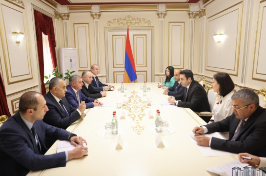 Ален Симонян принял делегацию во главе с председателем Комиссии по региональной политике и самоуправлению парламента Грузии